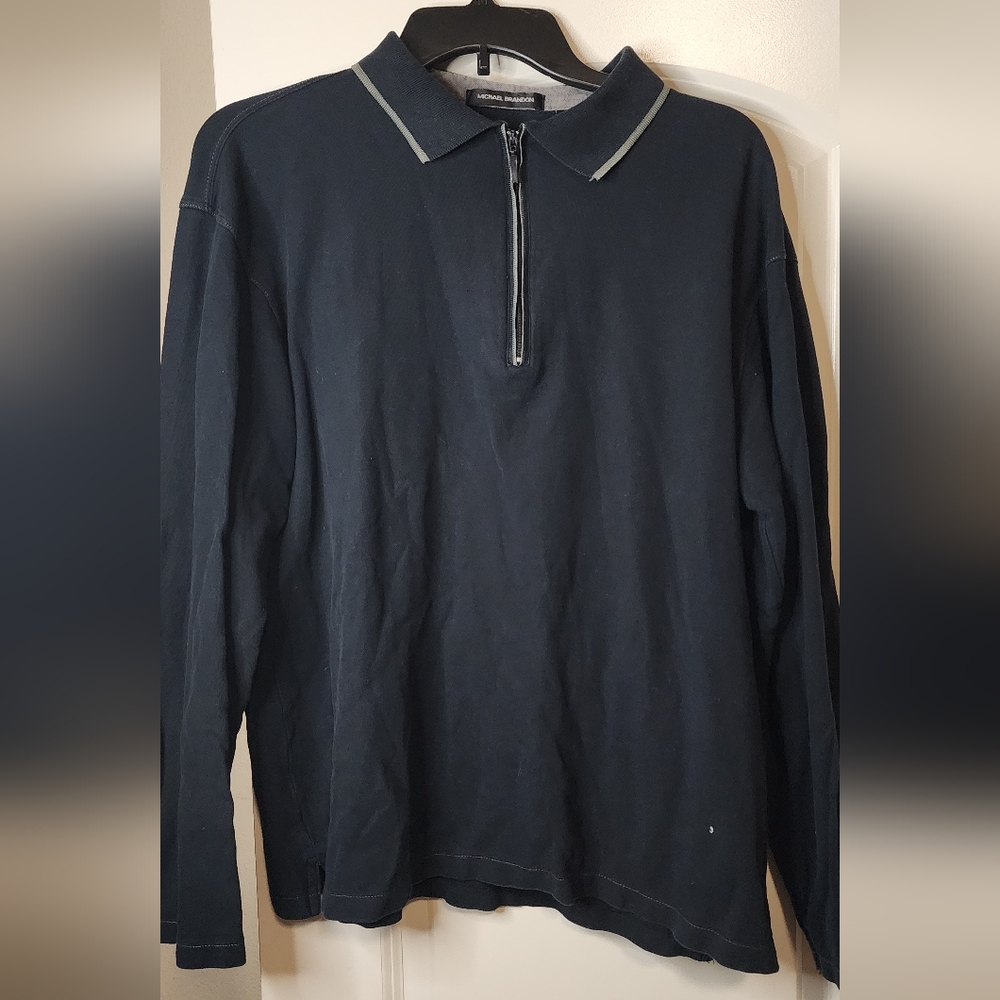 Michael brandon dark blue light sweater